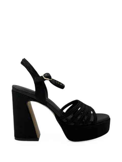 EMANUELLE VEE sandalias Giunone de rafia con plataforma