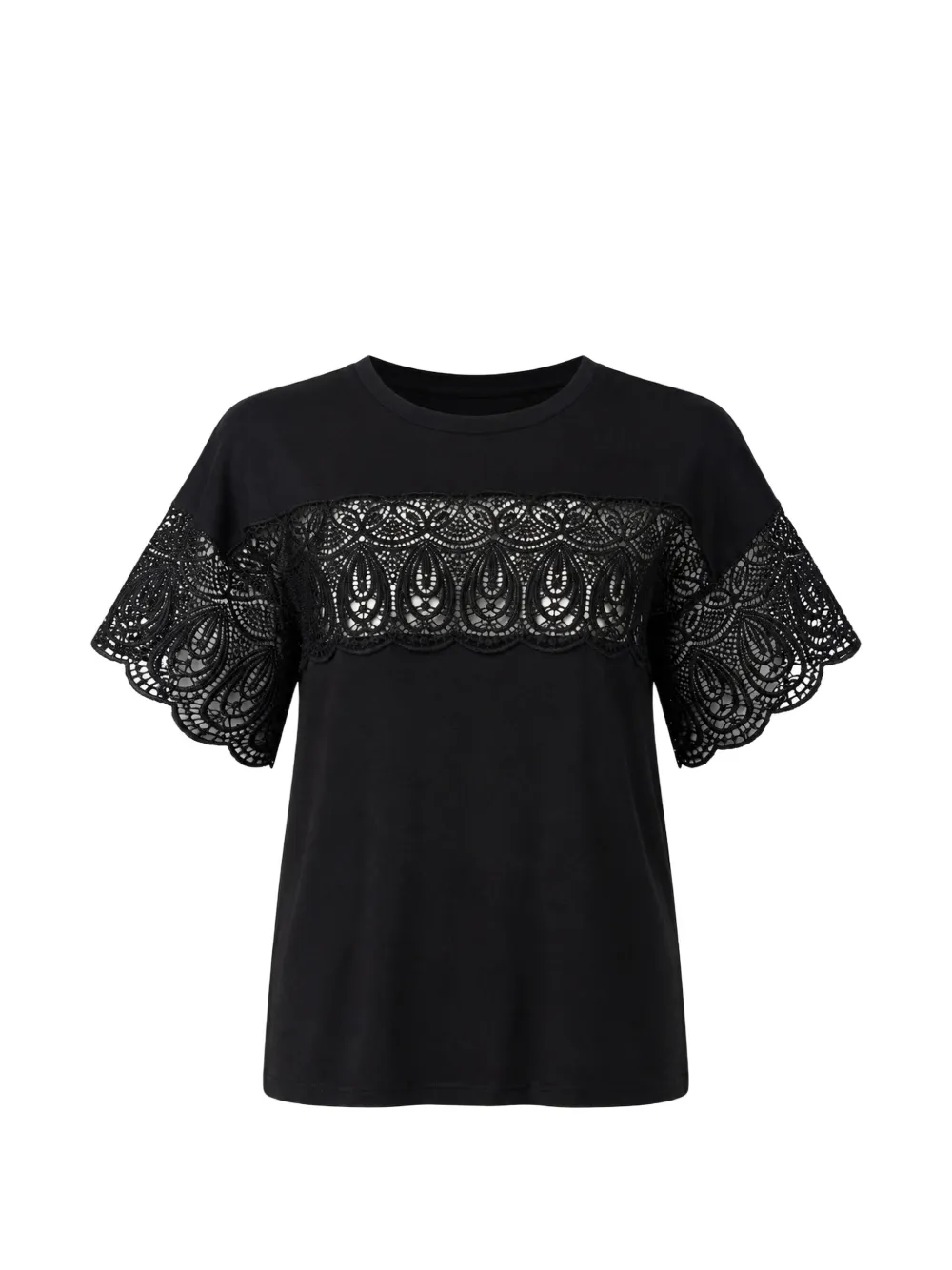 kaos T-Shirt mit Einsätzen - Schwarz