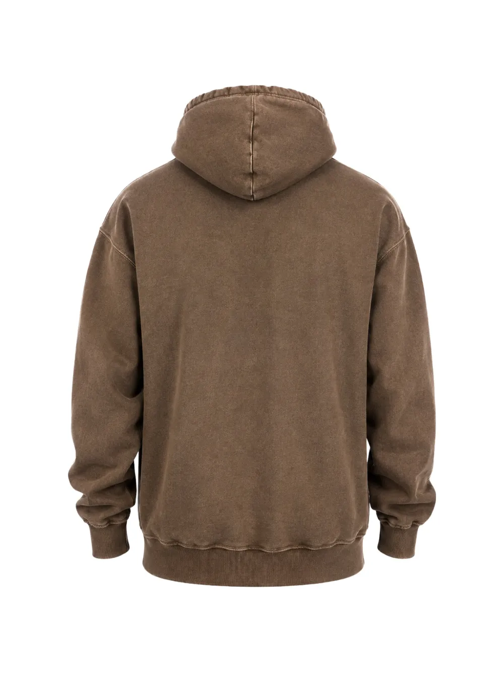 IUTER Hoodie met geborduurd logo en acid wassing Bruin