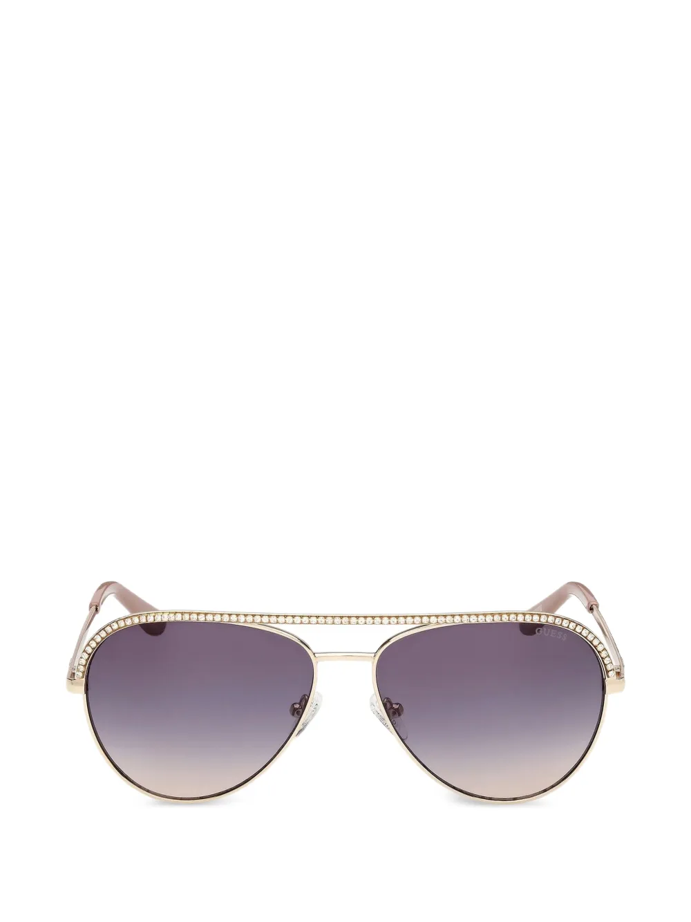 GUESS USA crystal-embellished pilot-frame sunglasses - Oro