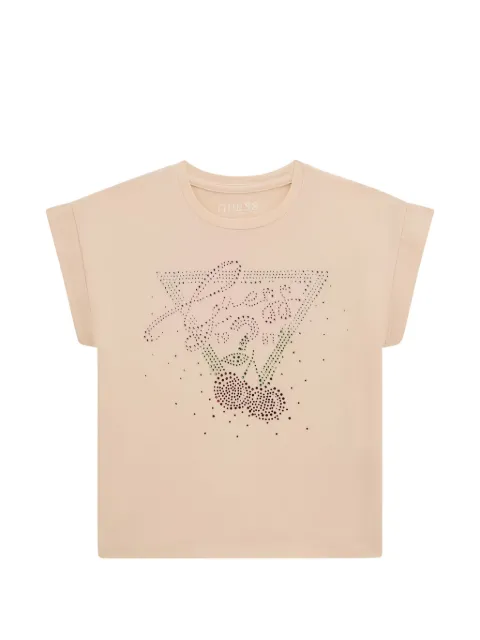 GUESS USA camiseta con logo y apliques de strass