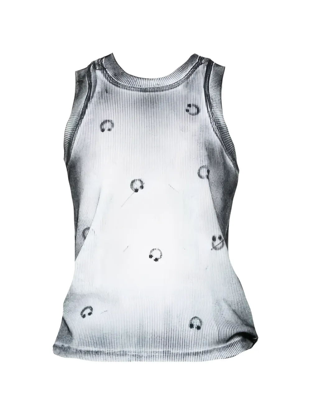 Melitta Baumeister graphic-print ribbed-knit tank top - Bianco