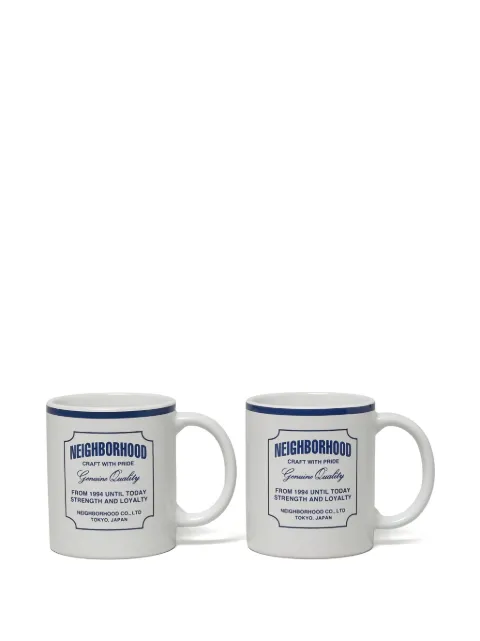 Neighborhood logo-print rim mugs