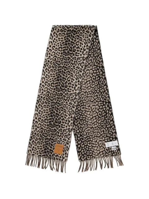 GANNI pañuelo con motivo de leopardo