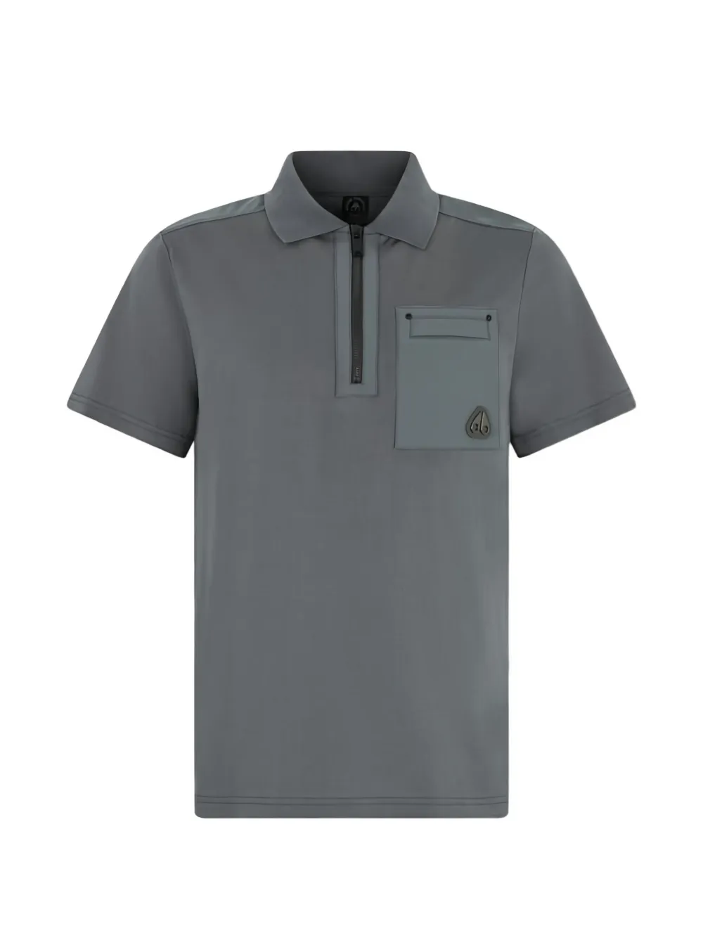Moose Knuckles Dalon zip-fastening patch-pocket T-shirt - Grau
