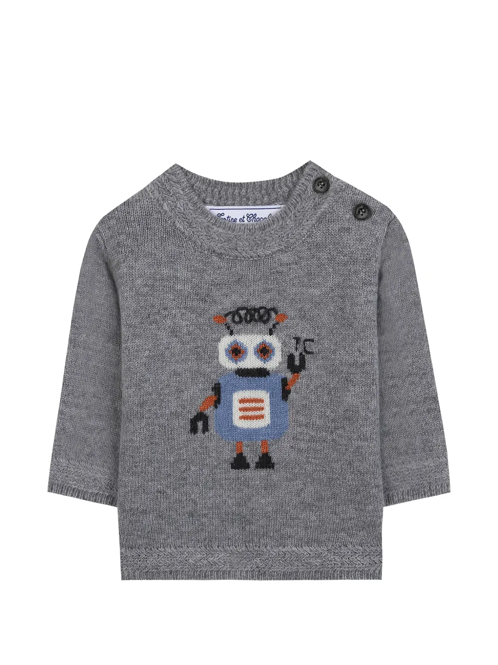 Tartine Et Chocolat Pullover mit Roboter-Intarsie - Grau