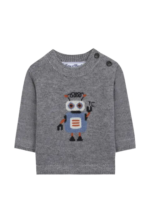 Tartine Et Chocolat robot-intarsia sweater