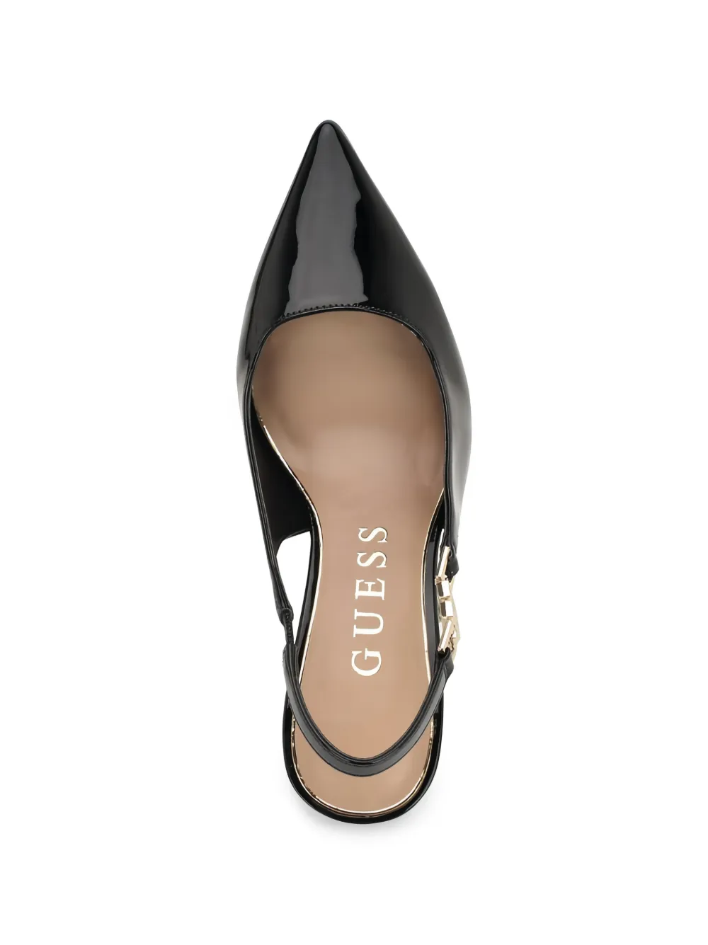 GUESS USA Nassha patent-leather slingback pumps Zwart