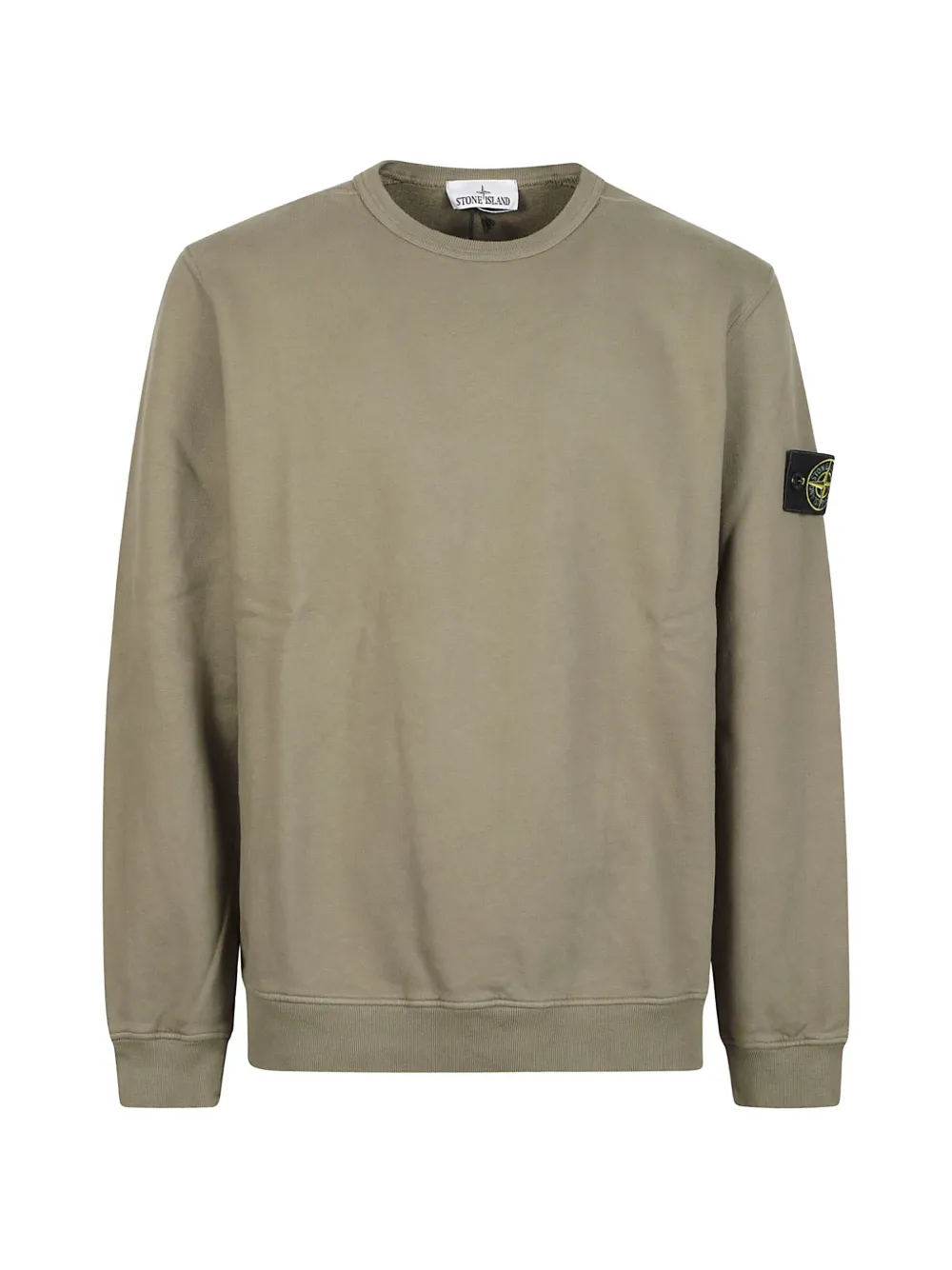Stone Island 6100049 brushed organic-cotton fleece sweatshirt - Verde