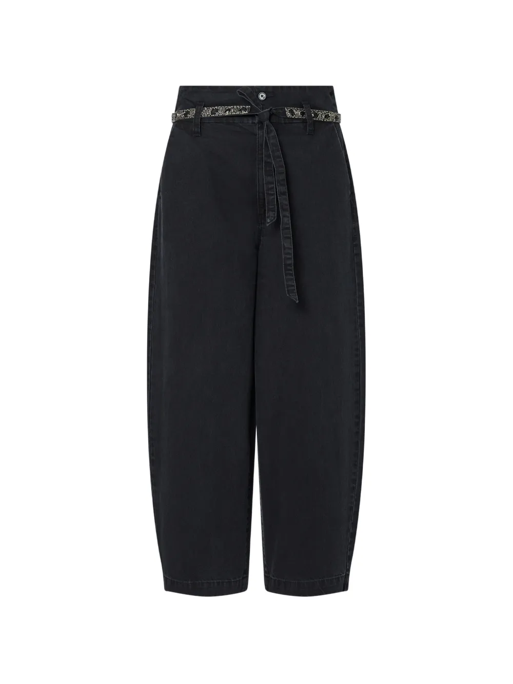 LIU JO balloon-trousers with embroidered-belt - Nero