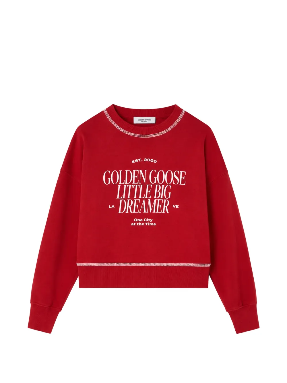 Golden Goose Kids logo-print cropped sweatshirt - Rosso