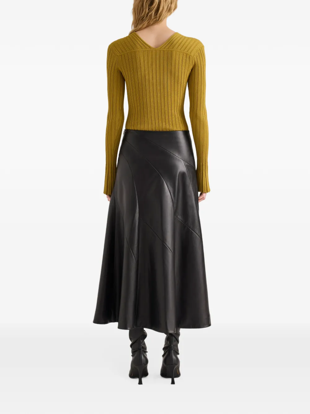 Proenza Schouler Roux top in viscose silk rib Goud