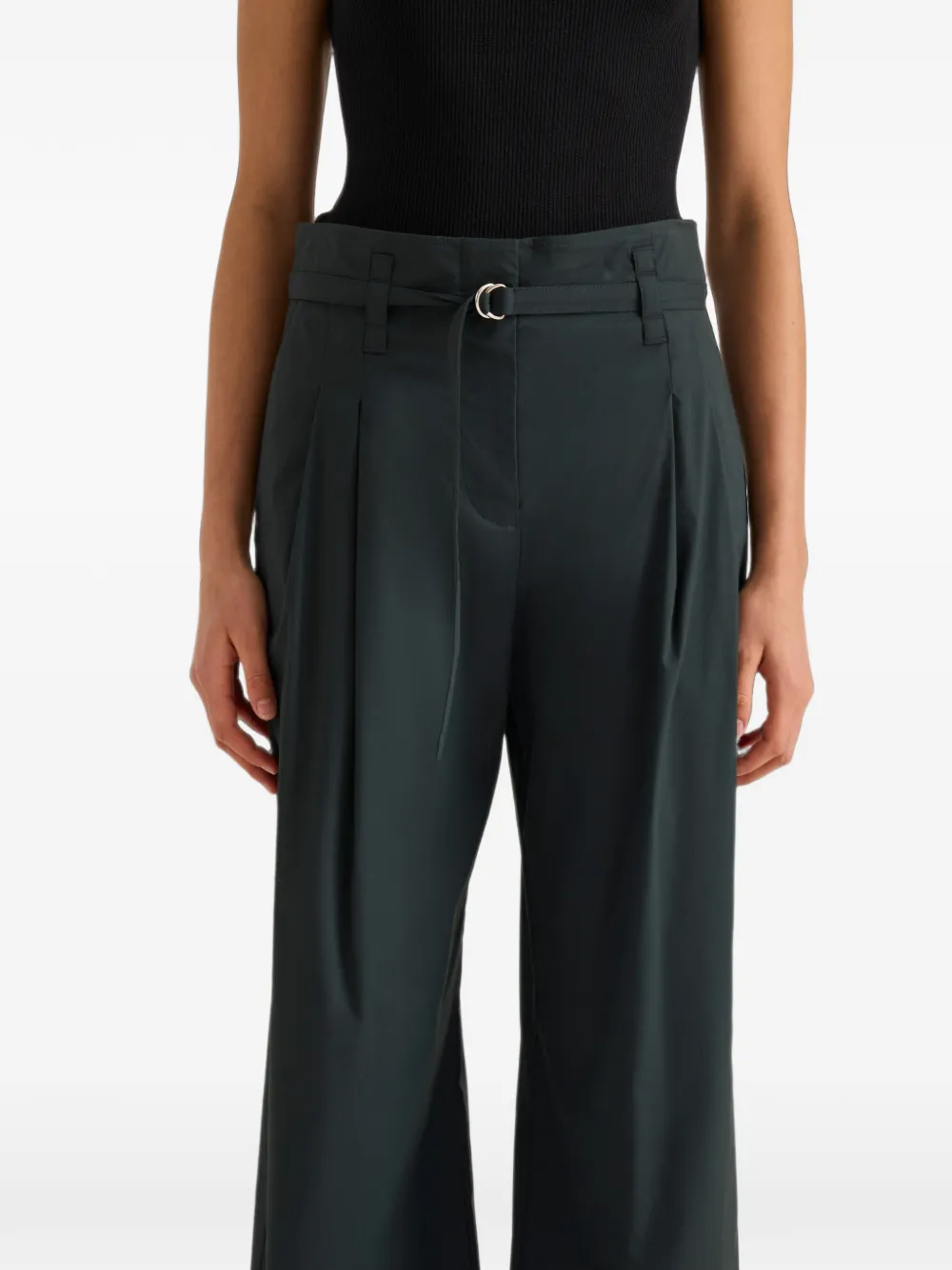 Proenza Schouler White Label Raver plooibroek met ceintuur Groen
