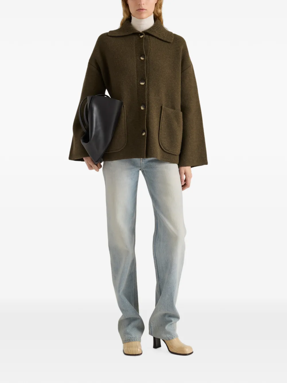 Proenza Schouler White Label Nelly gebreid vest met gemêleerd effect Groen