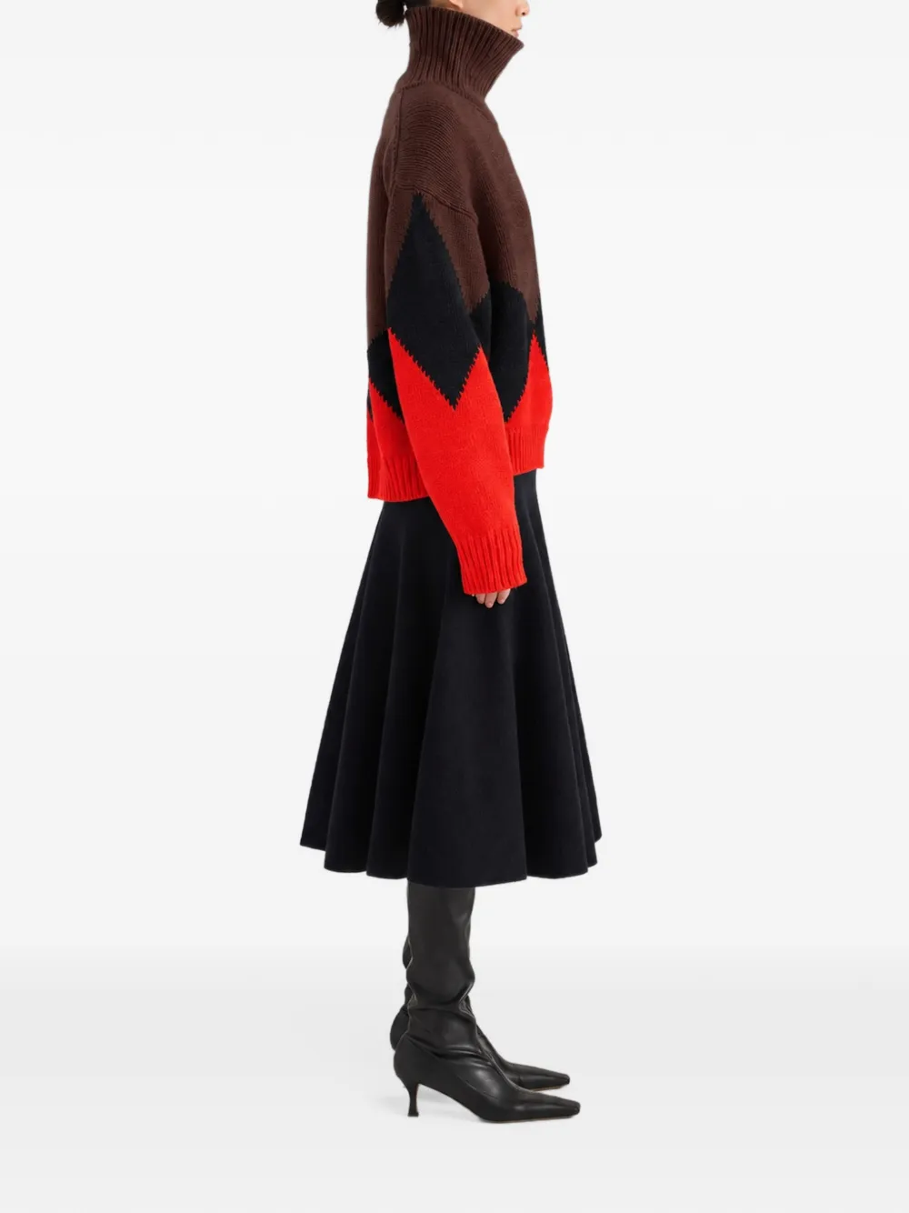 Proenza Schouler Oren intarsia turtleneck in cashmere wool Bruin
