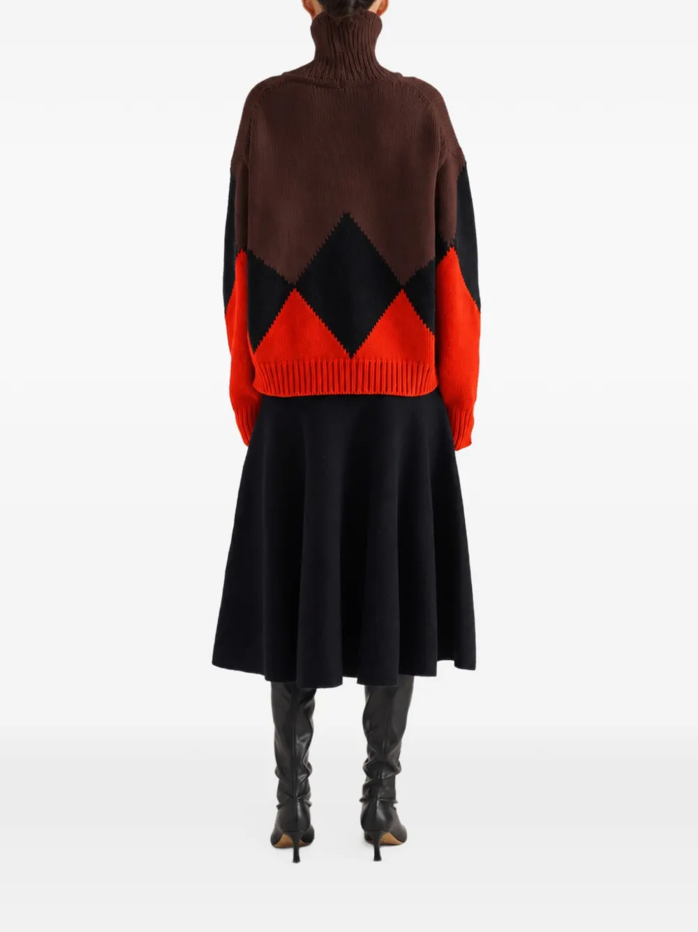 Proenza Schouler Oren intarsia turtleneck in cashmere wool Bruin