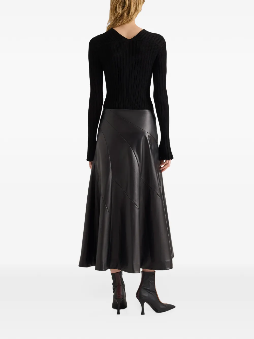Proenza Schouler Roux top in viscose silk rib Zwart