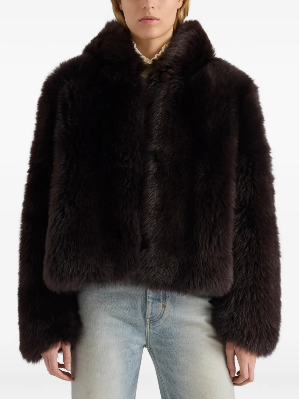 Proenza Schouler White Label Michelle hooded shearling coat Bruin