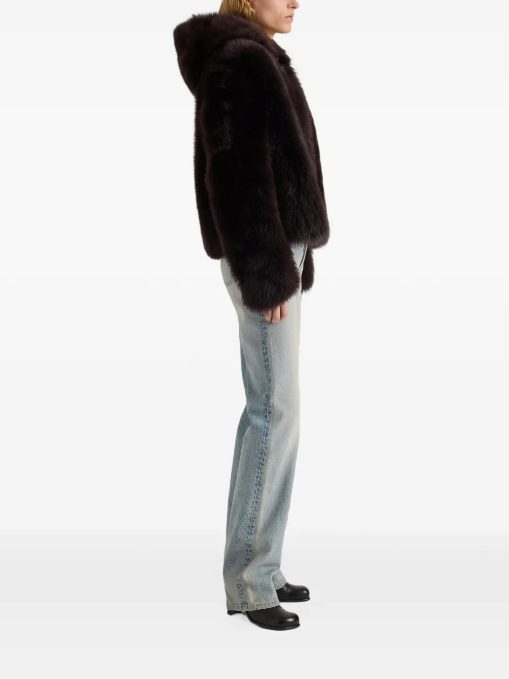 Proenza Schouler White Label Michelle hooded shearling coat Bruin