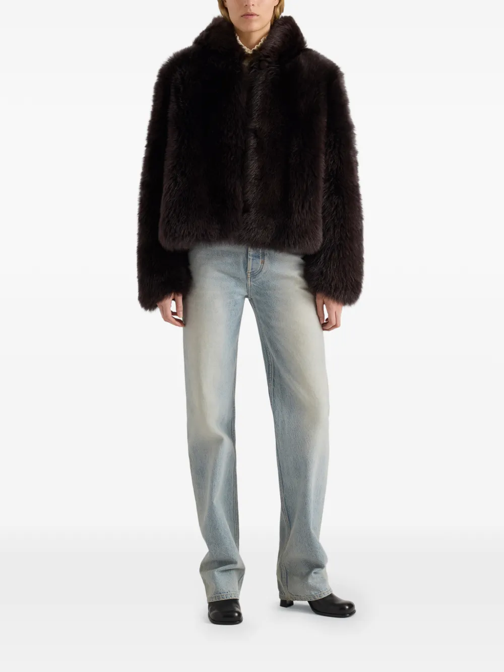 Proenza Schouler White Label Michelle hooded shearling coat Bruin