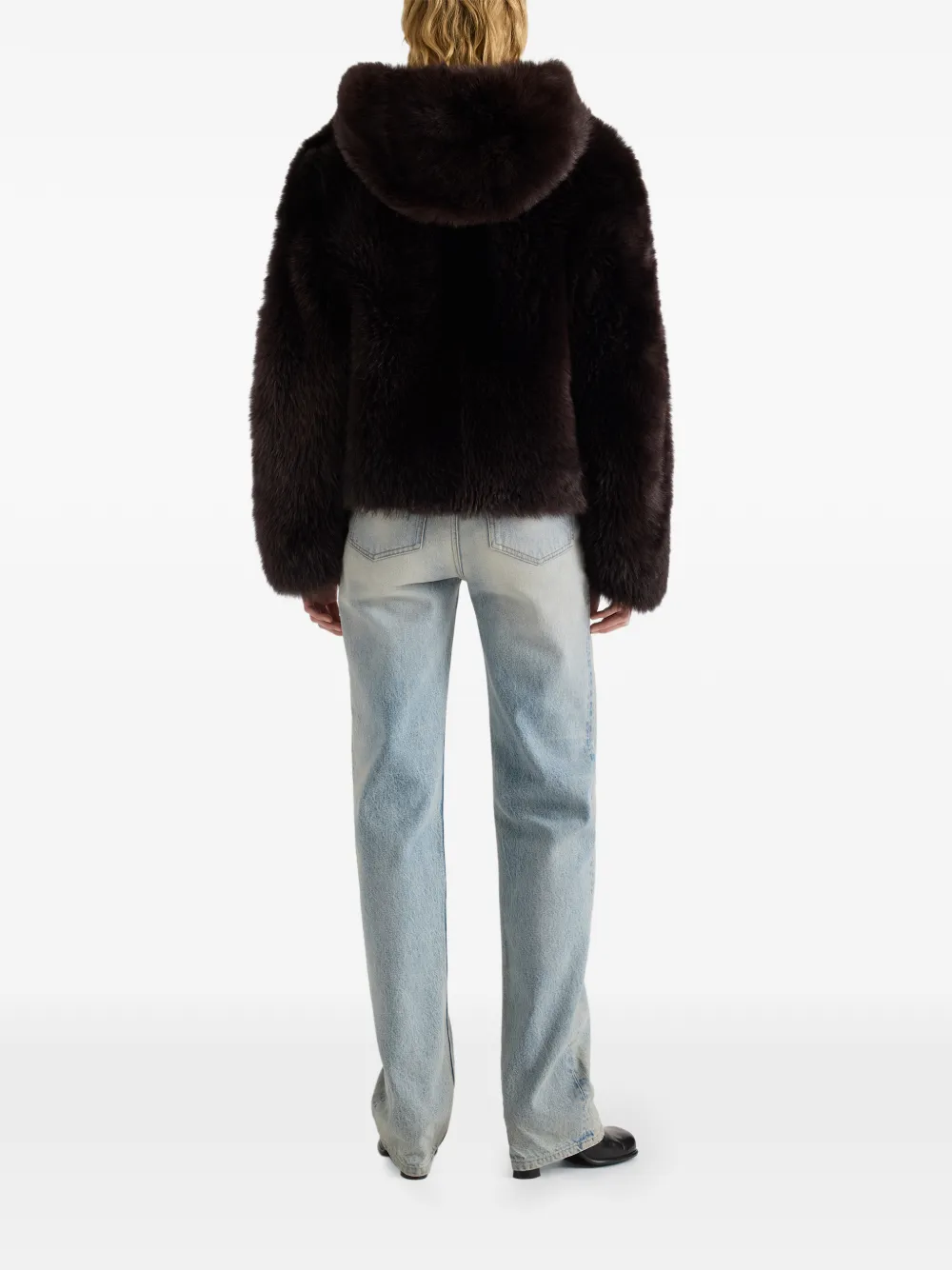 Proenza Schouler White Label Michelle hooded shearling coat Bruin