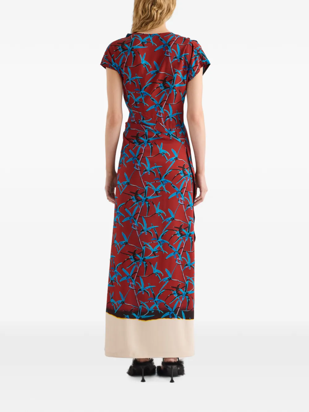 Proenza Schouler Anais stretch cady jurk met print Rood