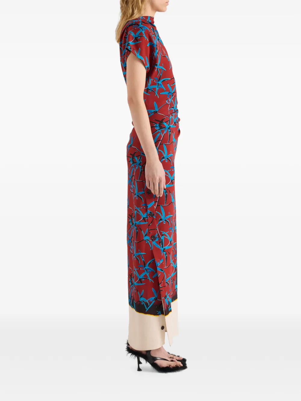 Proenza Schouler Anais stretch cady jurk met print Rood