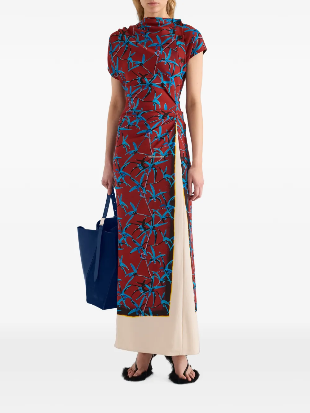 Proenza Schouler Anais stretch cady jurk met print Rood