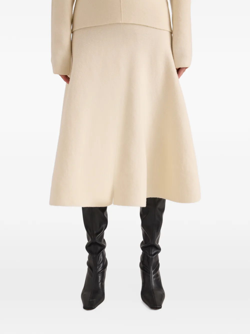Proenza Schouler Lothea skirt in lofty merino wool Beige