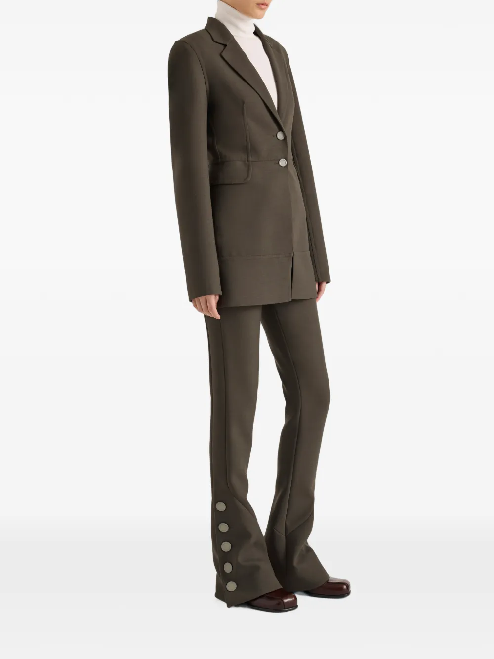 Proenza Schouler Maera jack van bi-stretch dubbele wol Groen