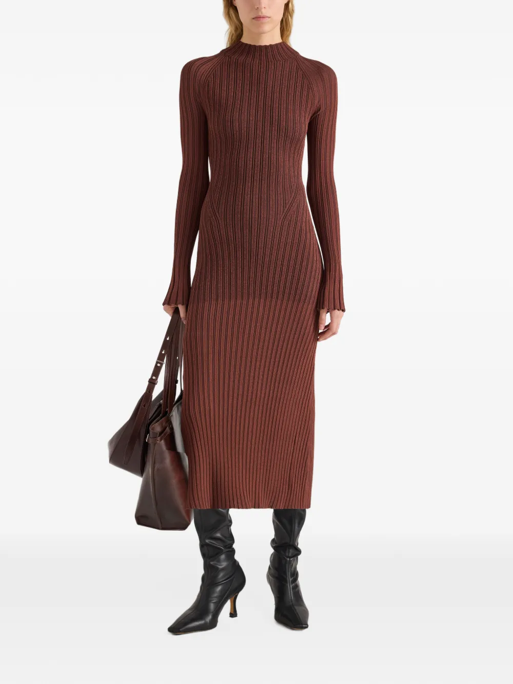 Proenza Schouler Roux dress in viscose silk rib - Braun