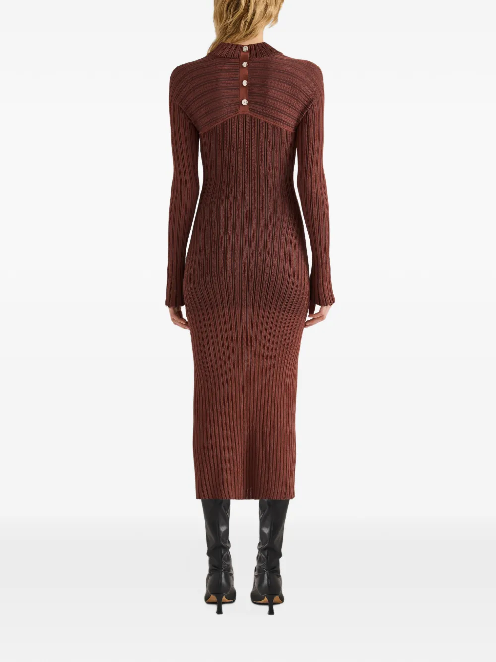 Proenza Schouler Roux dress in viscose silk rib Bruin