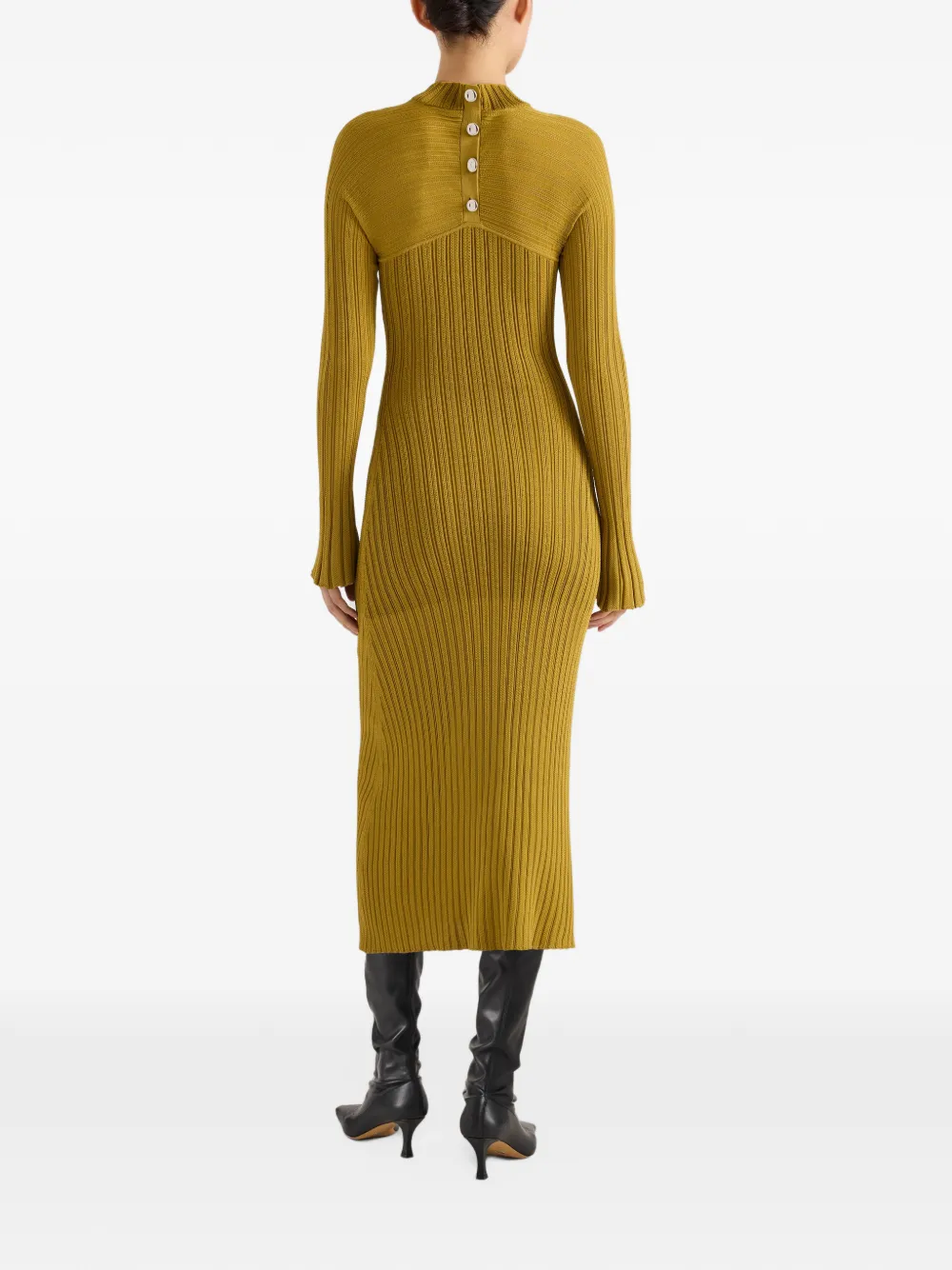 Proenza Schouler Roux dress in viscose silk rib Geel