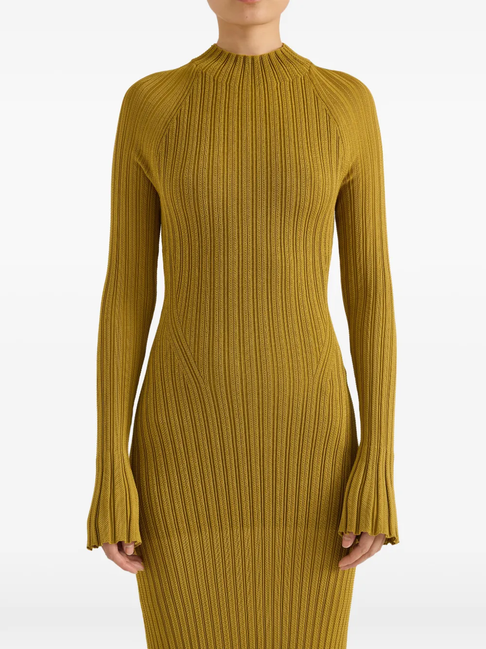 Proenza Schouler Roux dress in viscose silk rib - Giallo