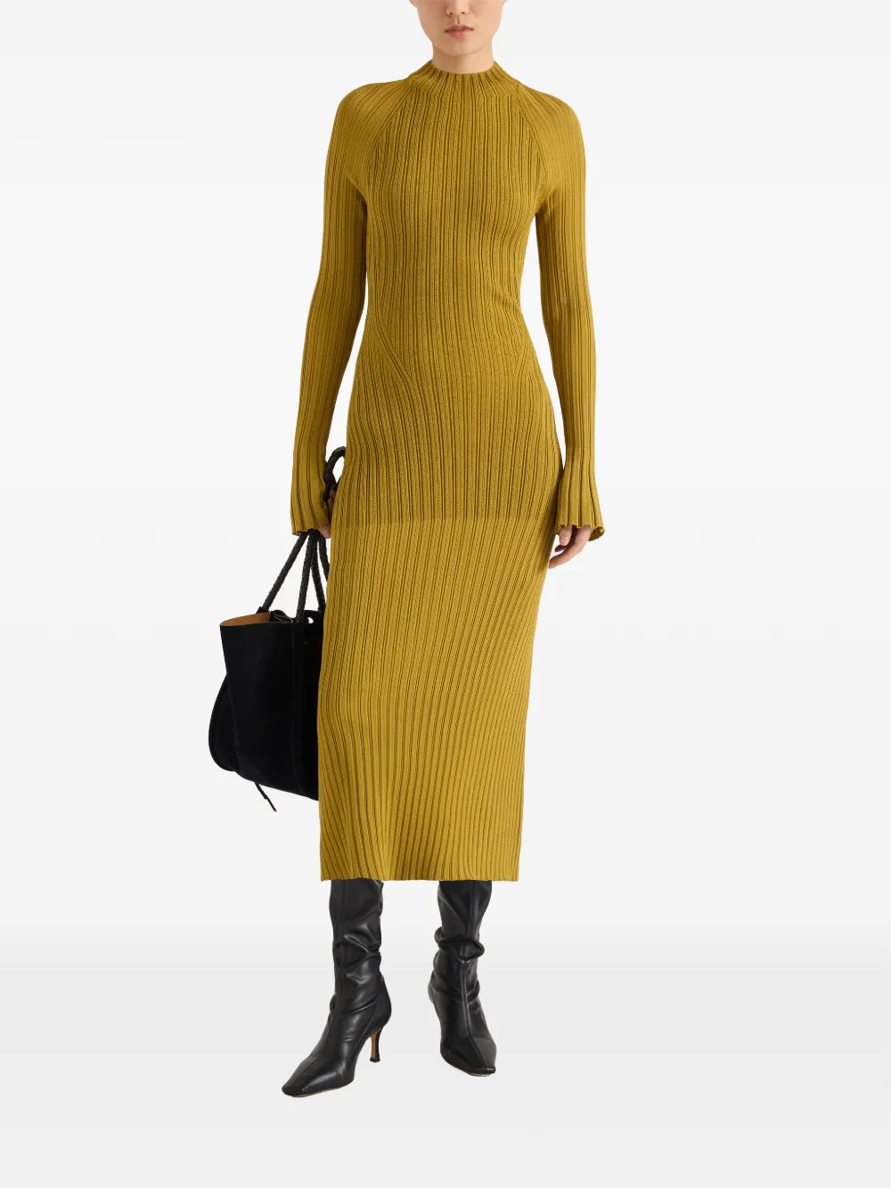 Proenza Schouler Roux dress in viscose silk rib Geel