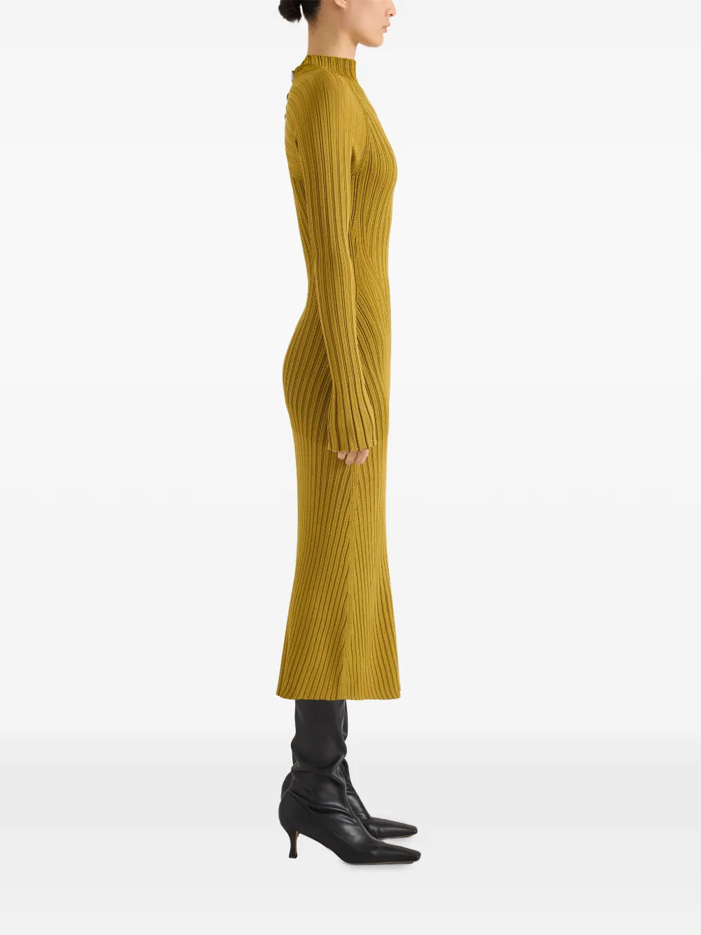 Proenza Schouler Roux dress in viscose silk rib Geel