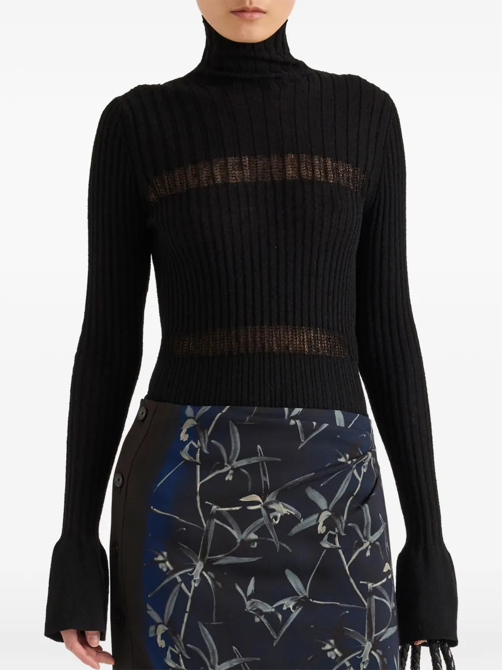Proenza Schouler Rosario top van merinowol met textuur Zwart