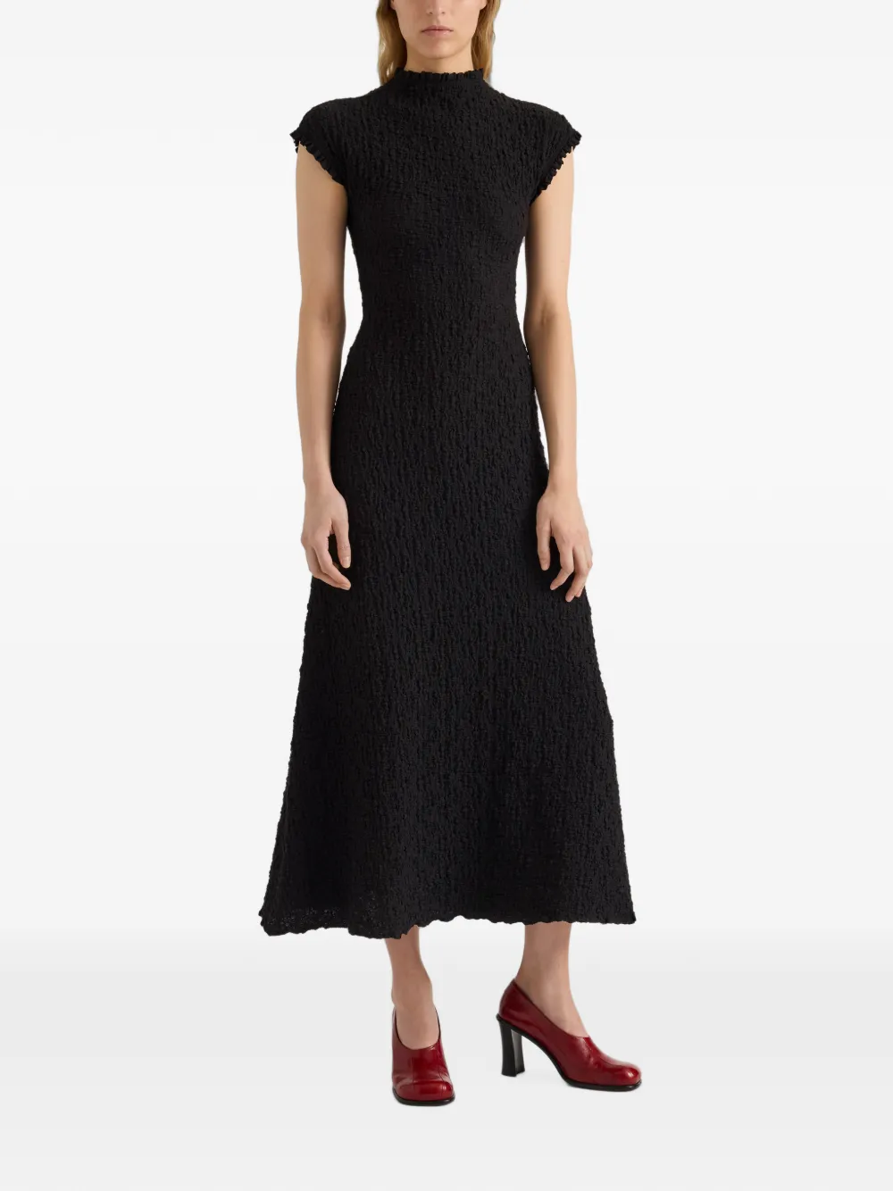 Proenza Schouler White Label Cleo jersey midi-jurk met jacquard Zwart