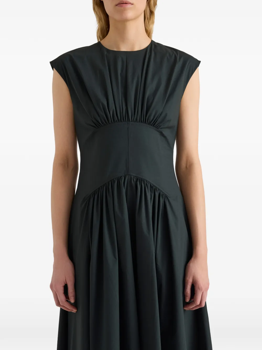 Proenza Schouler White Label Nyssa midi-jurk met gesmockte taille Groen