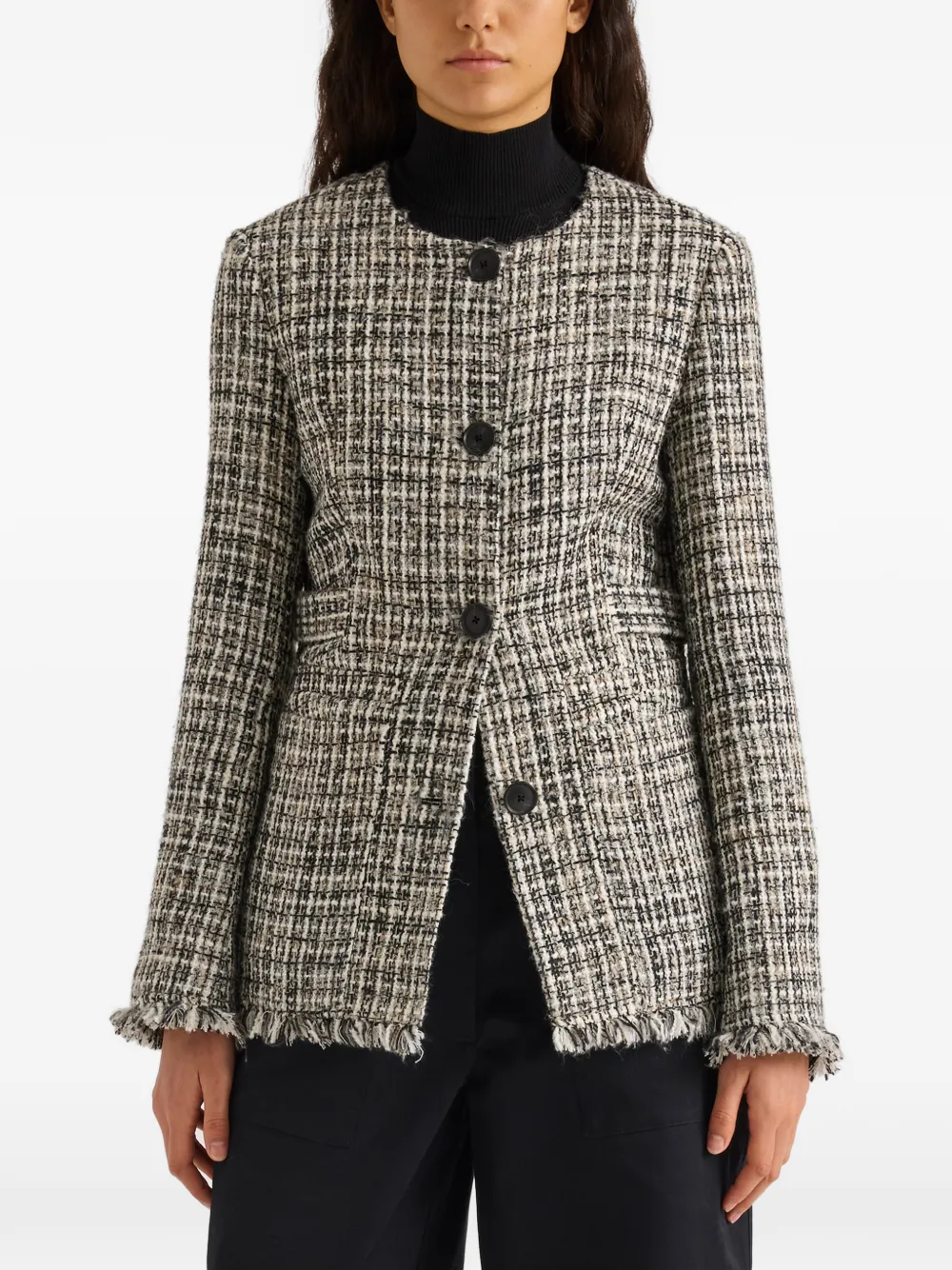 Proenza Schouler White Label Aurelia tweed jack Zwart