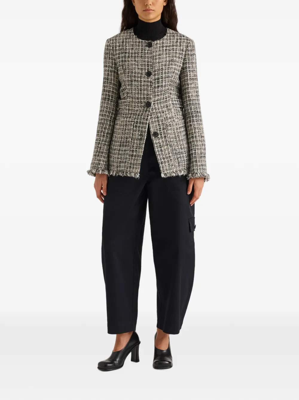 Proenza Schouler White Label Aurelia tweed jack Zwart