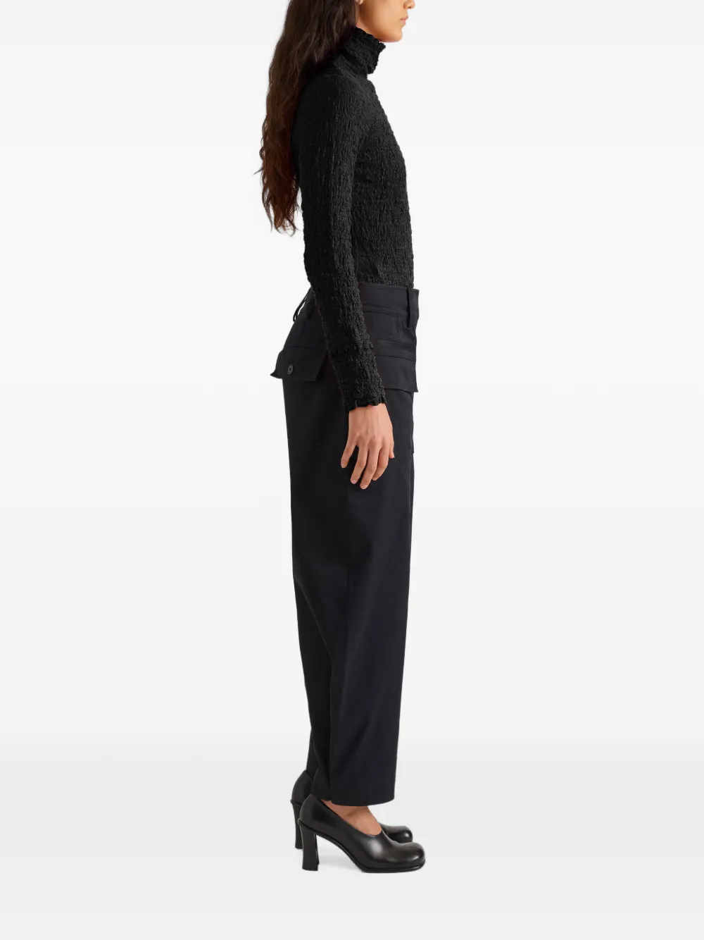 Proenza Schouler White Label Harriet gesmockte top met jacquard Zwart