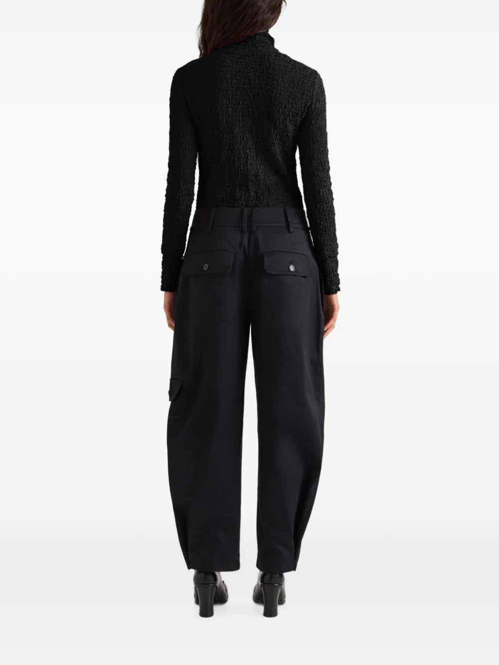 Proenza Schouler White Label Harriet gesmockte top met jacquard Zwart