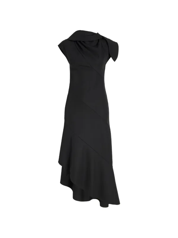 Proenza Schouler Elodine Dress In Tropical Wool | Black