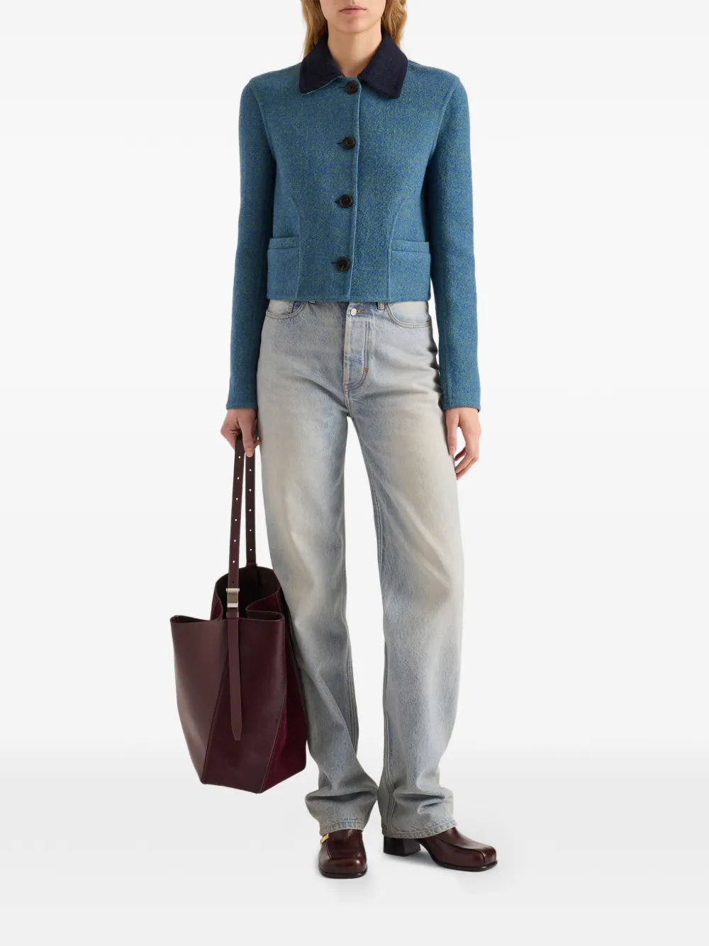 Proenza Schouler Gaelle jack van dubbelzijdig melange Blauw