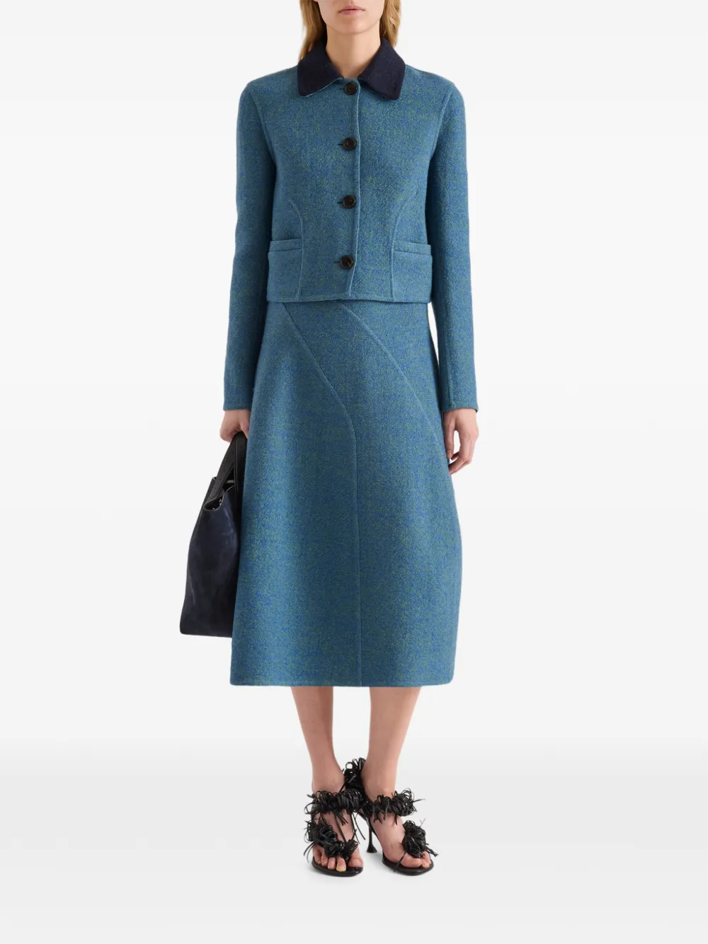 Proenza Schouler Gaelle jack van dubbelzijdig melange Blauw