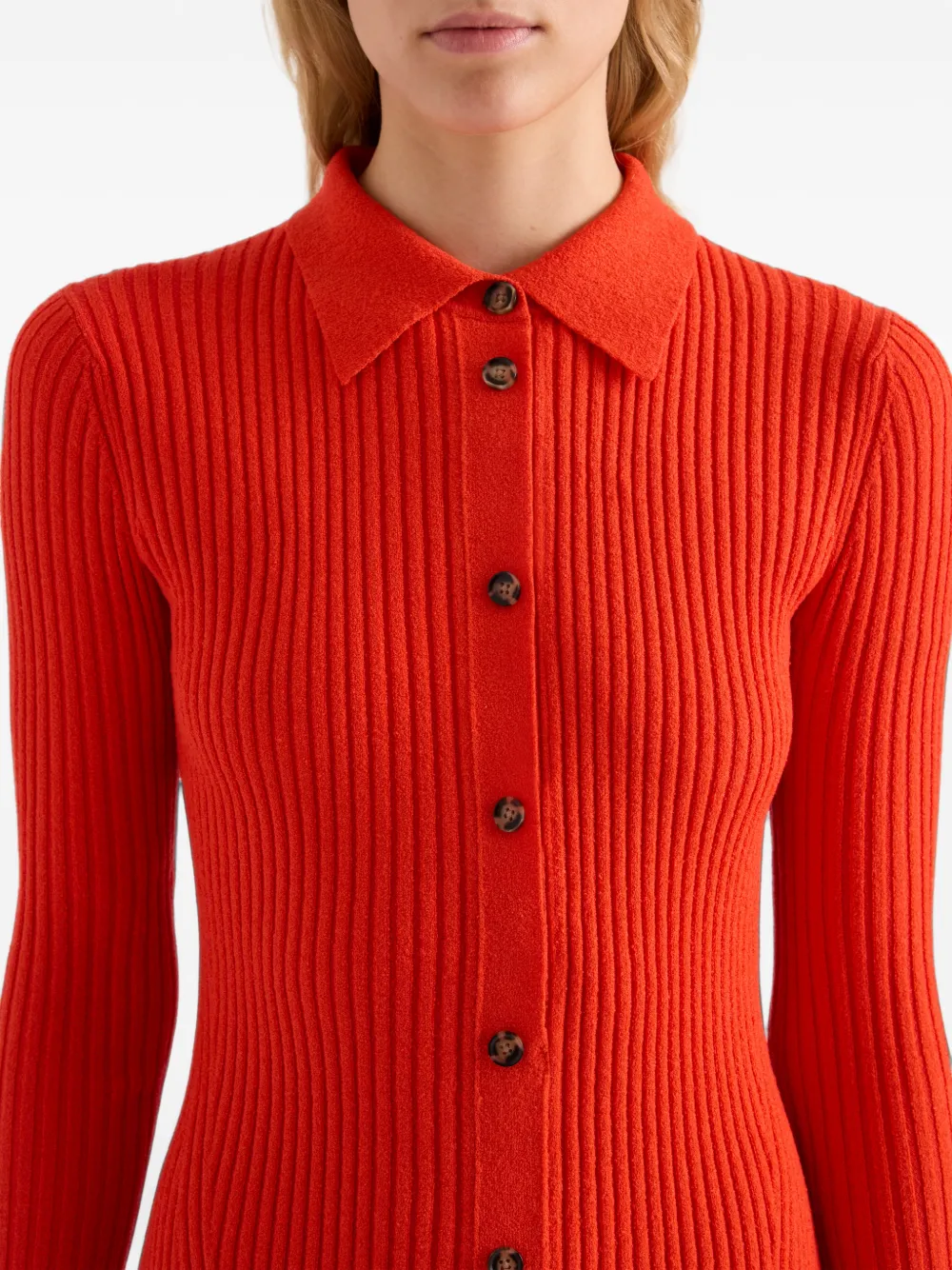 Proenza Schouler Rosario jurk van merinowol met textuur Oranje