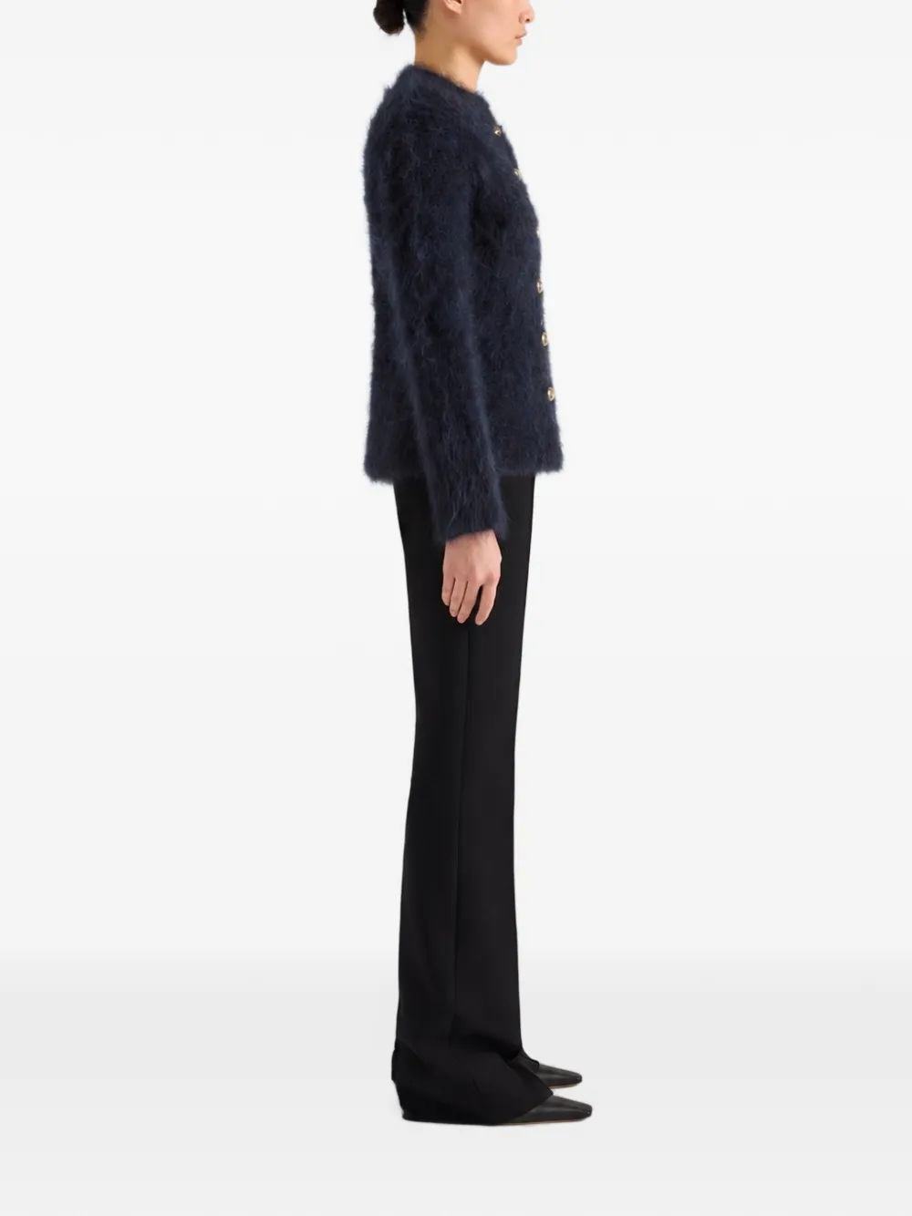 Proenza Schouler Aniza cardigan in brushed mohair Blauw