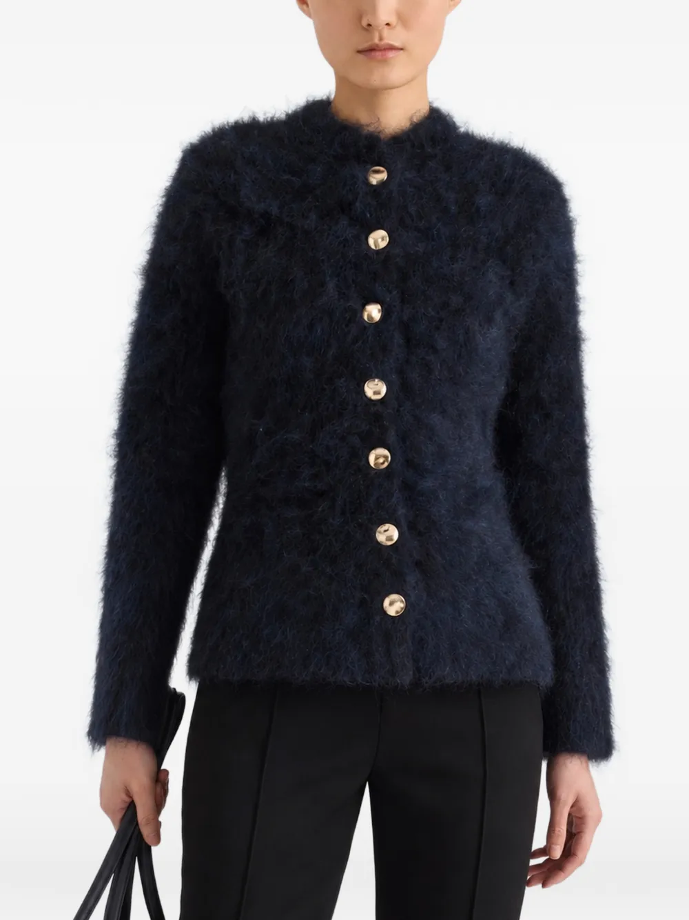 Proenza Schouler Aniza cardigan in brushed mohair Blauw
