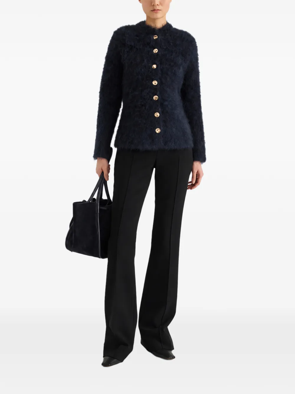 Proenza Schouler Aniza cardigan in brushed mohair Blauw